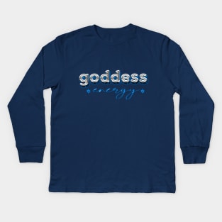Goddess energy (blue) Kids Long Sleeve T-Shirt